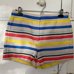 Size 2 striped J. crew shorts